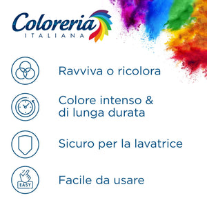 Coloreria Italiana Grey Colorante Tessuti e Vestiti in Lavatrice, Nero Intenso, 1 Confezione