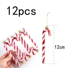 Carica l'immagine nel visualizzatore di Gallery, HERZWILD 12 decorazioni per albero di Natale a forma di bastoncini di zucchero, decorazioni palline natalizie (bianco-rosso)