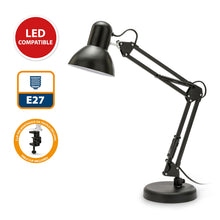 Carica l'immagine nel visualizzatore di Gallery, VELAMP - Lampada da Tavolo con Braccio Regolabile Charleston XL, Lampada da Scrivania Design Moderno, Abat Jour da Comod