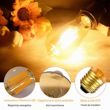 Carica l'immagine nel visualizzatore di Gallery, SCNNC Lampadina Vintage Edison E27 Dimmerabile 6W LED Retro E27 ST64