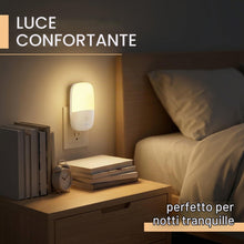 Carica l'immagine nel visualizzatore di Gallery, [1 Pezzi] Luce Notturna con Sensore Crepuscolare, 5 Livelli di Luminosità Regolabili, ON/OFF/AUTO Modalità, 3000K Bianco