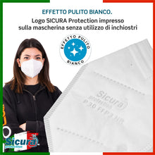 Carica l'immagine nel visualizzatore di Gallery, 10 Mascherine FFP3 Made in Italy Bianche Senza Valvola in Bustina Sigillata