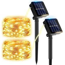 Carica l'immagine nel visualizzatore di Gallery, Kasanni 2 Pacchi Luci Solari Esterno, 12m 120 LED Luci Solari Esterno 8 Modalità Impermeabili Filo di Rame Led Lucine Es