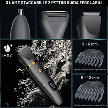 Carica l'immagine nel visualizzatore di Gallery, Scttomon Body Trimmer per gli uomini, Ball Pubic Hair Trimmer, Body Foil Rasoio Rasoio Naso Ear Impermeabile Wet/Dry Gro