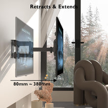 Carica l'immagine nel visualizzatore di Gallery, BONTEC Supporto da Parete per TV al Plasma LED LCD Piatti e Curvi 23-70 inch, Inclinazione Girevole Staffa con Doppio Braccio Peso fino a 45kg, Max VESA 400x400mm,con Fascette per Cavi