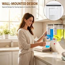Carica l'immagine nel visualizzatore di Gallery, Confezione da 2 dispenser di sapone per bucato, dispenser per detersivo da parete, dispenser per ammorbidente per tessuti, dispenser per liquidi con beccuccio, per l'organizzazione e la conservazione