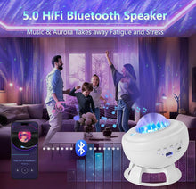 Carica l'immagine nel visualizzatore di Gallery, Proiettore Cielo Stellato – Lampada Aurora LED con Lettore Musicale Bluetooth e 8 Animazioni Realistiche dell’Aurora Bor
