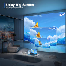 Carica l'immagine nel visualizzatore di Gallery, Mini Proiettore Portatile, XuanPad 18000L Proiettore WiFi Bluetooth, 2024 Aggiornato Videoproiettore HD 1080P Supporto, Zoom 100%-50%, Proiettore Home Theater per TV Stick/HDMI/USB/AV/Laptop/Telefono