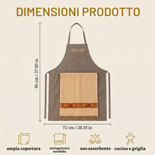 Carica l'immagine nel visualizzatore di Gallery, EBHO 1 Grembiule Barbecue Uomo Divertente Con Asciugamano Stampa Auto D’Epoca Grembiule Cucina Uomo Stile Head Chef