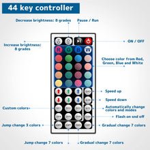 Carica l'immagine nel visualizzatore di Gallery, Dual Outputs 44 Tasti Luci LED Telecomando 4 Pin 2 Porte RGB Controller Box Telecomando IR Wireless per 3528 5050 Strisc