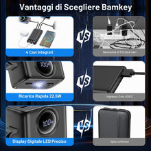 Carica l'immagine nel visualizzatore di Gallery, Power Bank 27.000mAh con 4 Cavi Incorporati, Caricatore Portatile 22.5W Ricarica Rapida USB C per iPhone e Samsung, Batt
