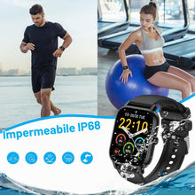 Carica l'immagine nel visualizzatore di Gallery, Smartwatch Uomo Donna, 100+ Sportive Fitness Tracker con Sonno Contapassi Cardiofrequenzimetro, 1.85" Smartwatch con Eff