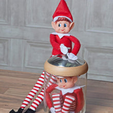 Carica l'immagine nel visualizzatore di Gallery, GLOW - Set di 2 elfi natalizi giocosi con corpo morbido, viso in vinile, impugnatura in velcro, elfi che si comportano male per Natale, famiglia, elfi, elfie, elfi, giocattolo per ragazzi e ragazze