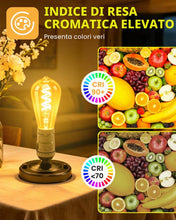 Carica l'immagine nel visualizzatore di Gallery, Lampadine E27 Vintage LED, Dimmerabile Lampada 4W, bagliore caldo 2200K