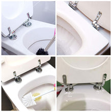 Carica l'immagine nel visualizzatore di Gallery, Cerniere per WC in Lega di Zinco, Argento, Set di Fissaggi per Sedile del WC, Compresi i Raccordi