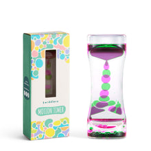 Carica l'immagine nel visualizzatore di Gallery, THE TWIDDLERS - Clessidra sensoriale con timer di movimento per liquidi rosa e verdi, 14 cm - Lampada lavica a bolle d'a