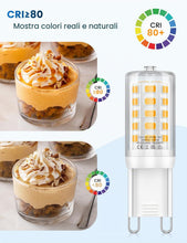 Carica l'immagine nel visualizzatore di Gallery, 3W G9 Lampadine Led Dimmerabili, Classe Energetica C, 34 Led 480Lm Bianco Caldo 2700K, Equivalenti A 50W Alogene, AC 220