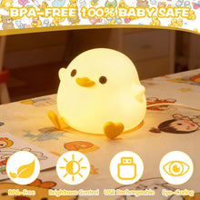 Carica l'immagine nel visualizzatore di Gallery, Luce Notturna Bambini, Simpatica Lampada da Comodino per Animali, Luce Notturna a Forma LED Ricaricabile di Anatra, luci