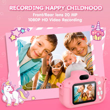 Carica l'immagine nel visualizzatore di Gallery, CAMCLID Macchina Fotografica Bambini, 2.0 Pollici Fotocamera Digitale Bambini 1080P HD Videocamera con Scheda 32 GB, Regalo Giocattolo di Natale &amp; Compleanno per Ragazze Ragazzi da 3-12 Anni (Rosa)