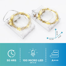 Carica l'immagine nel visualizzatore di Gallery, LAC FUTURE 2 Pezzi Luci Led a Batteria 5M | 50 LED Decorazioni Natalizie