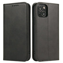Carica l'immagine nel visualizzatore di Gallery, Mixroom - Custodia Cover Case a Libro Nero Per iPhone 13 Con Stand In Ecopelle Chiusura magnetica Formato Portafoglio Pa