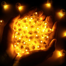 Carica l'immagine nel visualizzatore di Gallery, 50 Pezzi Mini LED Palloncini Luci, Arancione Caldo, con 2 Batterie LR41