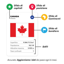 Carica l'immagine nel visualizzatore di Gallery, The World Game Gioco di Carte Geografia - Gioco da Tavolo Educativo per Bambini, Famiglie e Adulti - Giochi di Società p