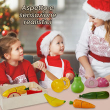 Carica l'immagine nel visualizzatore di Gallery, HERSITY Frutta e Verdura Giocattolo Legno Set di Cibo, Gioco Cucina Bambina