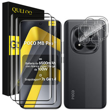 Carica l'immagine nel visualizzatore di Gallery, QULLOO per Xiaomi POCO M8 Pro 5G / Redmi Note 15 Pro Plus 5G Vetro Temperato, [2+2 Pezzi] Pellicola Vetro Protettiva &amp; P