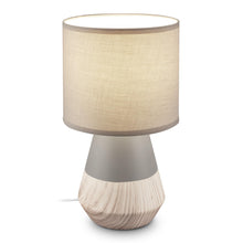 Carica l'immagine nel visualizzatore di Gallery, BRILONER - Lampada Da Tavolo Piede In Ceramica Grigio Effetto Legno 18x34cm