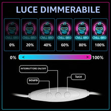 Carica l'immagine nel visualizzatore di Gallery, Chill Bro Gaming Headset Neon Cartello Per Decorazione Da Parete, Cartello Neon Gorilla, Cartelli LED Gaming Zone Per Ca