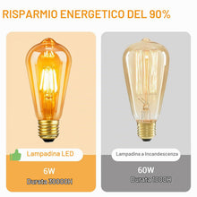 Carica l'immagine nel visualizzatore di Gallery, SCNNC Lampadina Vintage Edison E27 Dimmerabile 6W LED Retro E27 ST64