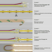 Carica l'immagine nel visualizzatore di Gallery, PAUTIX 4pin CCT COB LED Striscia Connettore Kit, larga 10mm Striscia LED COB CCT, Connettore trasparente Gapless 4 pezzi
