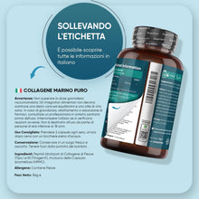 Carica l'immagine nel visualizzatore di Gallery, Collagene Marino Idrolizzato da 1200mg per Dose, 100% Puro, in 120 Capsule, Peptidi di Collagene Idrolizzato di Tipo 1 e 3 (2 Mesi di Scorta), Privo di Magnesio Stearato e Senza Glutine né Additivi
