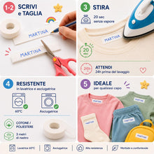 Carica l'immagine nel visualizzatore di Gallery, Nastro in Tessuto 3 Metri x 1 cm con Pilot Laundry Tec, Resistente e Versatile per Cucito e Artigianato, Set Creativo (B
