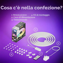 Carica l'immagine nel visualizzatore di Gallery, Calex Striscia LED Neon Flex Smart, 2m, RGBIC, WiFi App