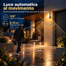 Carica l'immagine nel visualizzatore di Gallery, Applique da Esterno con Sensore di Movimento, Lampada LED da Esterno da 12000 mAh, 3 Temperature di Colore, Impermeabile