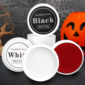 Trucchi Halloween, Trucco Halloween Bambini Adulti, Halloween Trucco Make Up, Trucco Bianco Nero Rosso per Viso Corpo Halloween, Truccabimbi Set per Halloween Carnevale Feste