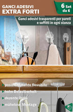 Carica l'immagine nel visualizzatore di Gallery, Menz Ganci autoadesivi extra forti, 6 pezzi | Resistente alle intemperie e antiruggine, girevole a 180°, per decorazioni