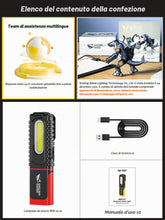 Carica l'immagine nel visualizzatore di Gallery, Smiling Shark Lampada di Lavoro, Lampade di Ispezione Torcia Magnetica 1200 mAh Ricaricabile 5 Modalità Luminose Portati