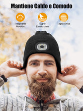 Carica l'immagine nel visualizzatore di Gallery, UNBON Regalo Uomo, Regali Natale Originali, Idee Regalo Natale 2025, Regali Uomo papà per Lui Compleanno Anniversario Secret Santa, Gadget Tecnologici Utili, Cappello Berretto Bluetooth con Luce LED