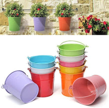 Carica l'immagine nel visualizzatore di Gallery, KAHEIGN 12 Pezzi Mini Vasi da Fiori Sospesi in Metallo, 6CM Vasi per Piante Secchio di Fiori Sospeso con Manico Staccabi