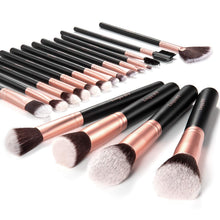 Carica l'immagine nel visualizzatore di Gallery, Pennelli Trucco oro Rosa 18 Pezzi Premium Set Viso e Occhi, Sintetici per Fondotinta Correttori in Polvere Ombretto Arrossito