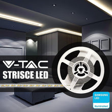 Carica l'immagine nel visualizzatore di Gallery, V-TAC Striscia Led da Interno SMD 3528 8W - 5 Metri - Strisce LED Adesiva per Casa, Cucina, Camera, Ambienti Interni - Luce Bianca Naturale 4000K - Nastro LED Luminoso 800 Lumen - Alimentata 12V