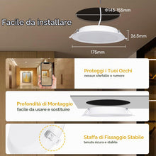 Carica l'immagine nel visualizzatore di Gallery, Aigostar Downlight Da Incasso a LED, 12W Equivalente a 113W, Daylight 4000K, Faretti LED, Oblò a LED, Ф145-155mm, Confez