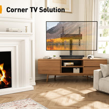 Carica l&#39;immagine nel visualizzatore di Gallery, PERLEGEAR Supporto TV da Tavolo Girevole per TV da 24-60 Pollici Fino a 40 kg, Universale Supporto TV da Tavolo Regolabile in Altezza, Piedistallo TV con Base in Vetro Temperato Max VESA 400x400mm
