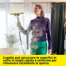 Carica l'immagine nel visualizzatore di Gallery, KÄRCHER bocchetta per finestre Comfort con lama tergivetro lunga e flessibile in gomma per una pulizia igienizzante dei vetri, accessorio originale per i pulitori a vapore Kärcher
