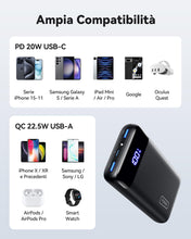 Carica l'immagine nel visualizzatore di Gallery, INIU Power Bank, 20000mAh 22,5W Powerbank Ricarica Rapida, USB C Input &amp; Output Caricatore Portatile PD3.0 QC4.0 Powerbank per iPhone 17 16 15 14 13 12 Pro Max Mini Plus Samsung S23 S22 iPad etc