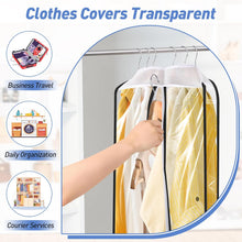 Carica l'immagine nel visualizzatore di Gallery, Alyvisun 3PCS Custodie per Abiti Trasparenti, Porta Vestiti Cerniere Laterali, Borsa Porta Abiti Lungo110cm Grande Capacità per Armadio, Abito