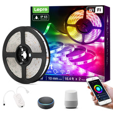 Carica l'immagine nel visualizzatore di Gallery, Lepro Striscia LED RGB Smart 5M Impermeabile, Strisce LED da Esterno WiFi con Telecomando e Controller, Compatibile con 